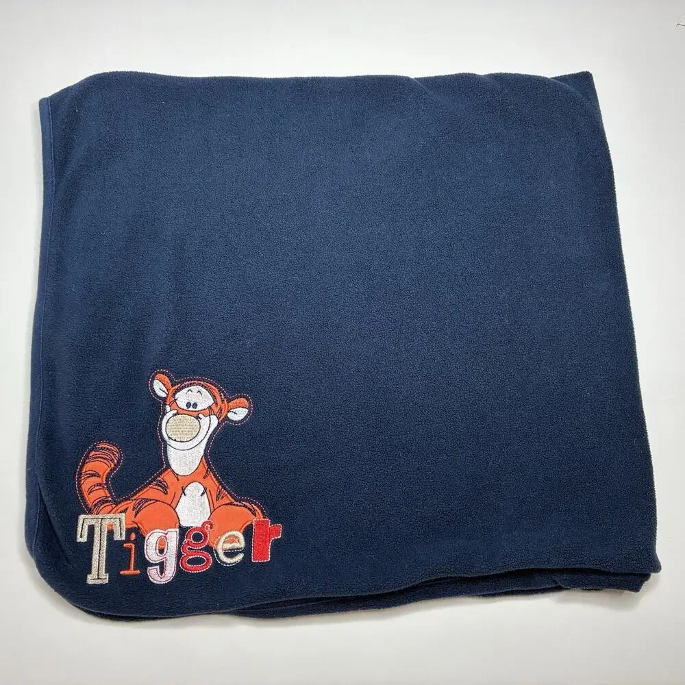 Disney Baby at George Winnie The Pooh Tigger Blanket Striped Navy Blue - READ